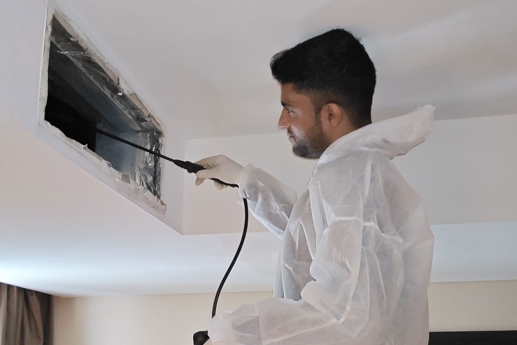 Al Taha Team getting AC Duct cleaned