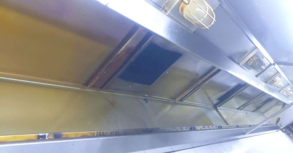 Cleaned Industrial Kitchen Hood