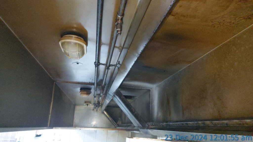 Cleaned Industrial Kitchen Hood